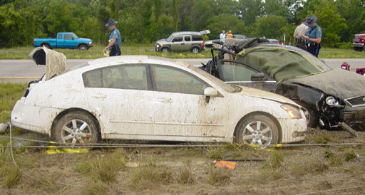 Black and White Car Crash