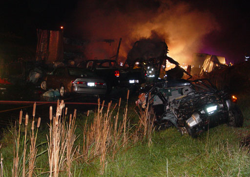 Car Crash on Fire