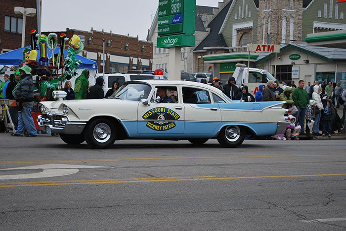 St. Patrick Day Parade Patrol Old Car