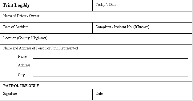 Request for Accident Report